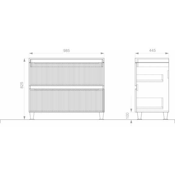 Тумба APOLLO 100 на ніжках біла з умивальником Lux (W)
